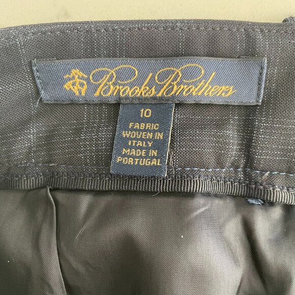 Brooks Brothers REDA Brookscool Lined Plaid 100% Merino Wool Pants Navy Sz 10 - Picture 9 of 13